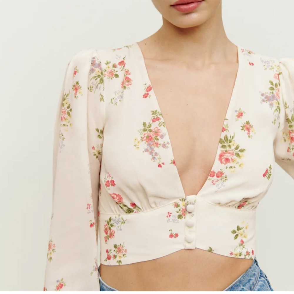 Floral Deep V-Neck Dress